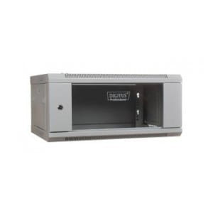 Szafa wisząca jednosekcyjna DIGITUS 19" 4U 279/600/450mm drzwi szklane szara (RAL 7035) niezmontowana - USZ OPAK