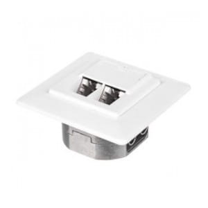 Gniazdo kompletne podtynkowe Netrack 2xRJ45 8p8c STP Cat5e