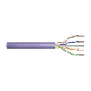 Kabel teleinformatyczny instalacyjny DIGITUS kat.6, U/UTP, Dca, drut, AWG 23/1, LSOH, 305m, fioletowy, karton