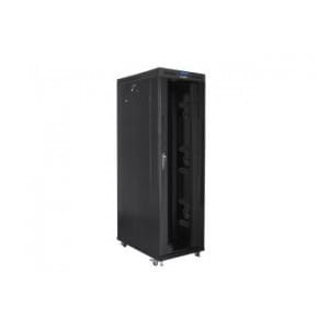 Szafa instalacyjna Rack stojąca 19" 42U 800x1200 czarna drzwi szklane LCD Lanberg (flat pack)