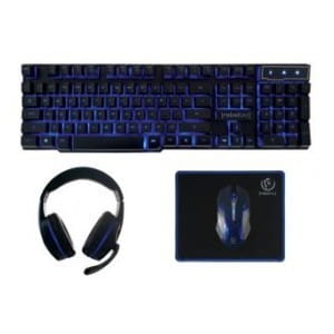 Zestaw przewodowy klawiatura + mysz + pad + słuchawki Rebeltec SHERMAN Gaming USB czarny podświetlany