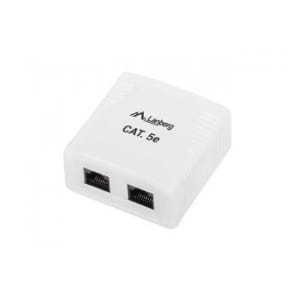 Gniazdo natynkowe Lanberg OU5-0002-W kat.5E 2X RJ45
