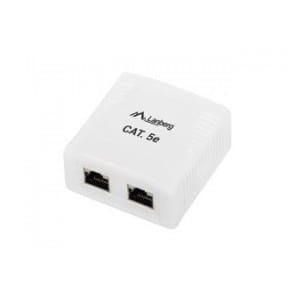Gniazdo natynkowe Lanberg OS5-0002-W kat.5E ekranowane 2X RJ45