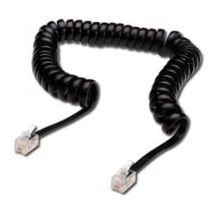 Kabel połączeniowy DIGITUS spiralny do słuchawek telefonicznych RJ10/RJ10 M/M czarny 4m