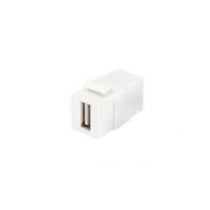 Moduł Keystone DIGITUS USB 2.0 łącznik do gniazd i pustych paneli żeński/żeński biały