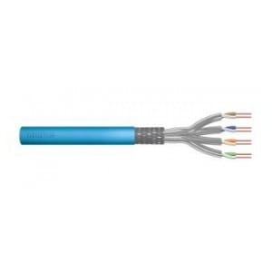 Kabel teleinformatyczny instalacyjny DIGITUS kat.6A, S/FTP, Eca, drut, AWG 23/1, LSOH, 100m, niebieski, ofoliowany