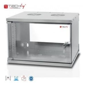 Szafa wisząca TechlyPro ECO 19" 6U/450 zmontowana, szara