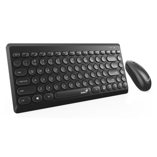 Genius LuxeMate Q8000, zestaw klawiatura z myszą optyczną bezprzewodową, 4x AAA, CZ/SK, klasyczna, 2.4 [Ghz], bezprzewodowa, czarn