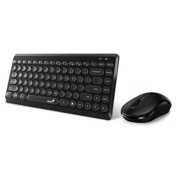 Genius LuxeMate Q8000, zestaw klawiatura z myszą optyczną bezprzewodową, 4x AAA, CZ/SK, klasyczna, 2.4 [Ghz], bezprzewodowa, czarn