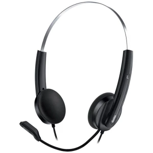 Genius HS-220U, słuchawki z mikrofonem, przewodowaczarna, 2.0, zamykane, USB