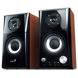 Genius głośniki SP-HF500A v2, 2.0, 16W, brązowo-czarny, regulacja głośności, wyjście słuchawkowe, 3,5 mm jack (USB)+ AUX, 100Hz~20