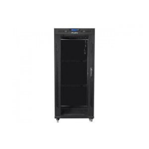 Szafa instalacyjna Rack stojąca 19" 22U 800x800 Drzwi Szklane czarna Lanberg (flat pack) LCD