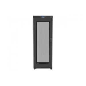 Szafa instalacyjna Rack stojąca 19" 27U 800x1000 Drzwi Perforowane czarna Lanberg (flat pack) LCD