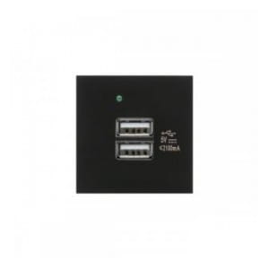 Gniazdo USBx2 z ładowarką Maclean MCE728B podwójne, 2.1A fast charge, czarne