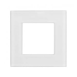 Ramka szklana Maclean MCE730W pojedyncza, biała, 86x86mm