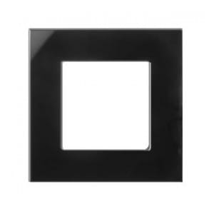 Ramka szklana Maclean MCE730B pojedyncza, czarna, 86x86mm