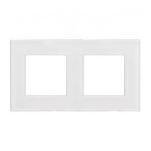 Ramka szklana Maclean MCE729W podwójna, biała, 157x86mm