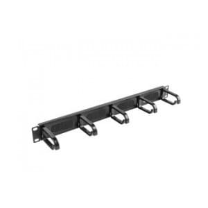 Organizer kabli Lanberg AK-1203-B 19" 1U z 5 uchwytami panel szczotkowany - typ B czarny