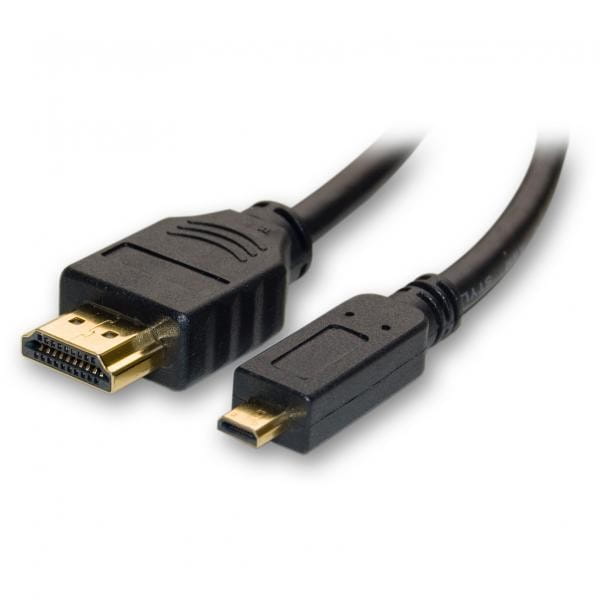 Kabel HDMI M- HDMI (micro) M, HDMI HIGH SPEED with ETHERNET, 1m, czarna