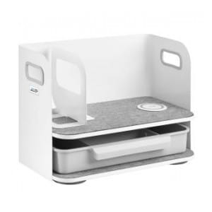 Organizer biurkowy z szufladą i ładowarką bezprzewodową Ergo Office, biały, max. 10kg, ER-441
