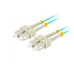 Patchcord światłowodowy Lanberg MM SC/UPC-SC/UPC DUPLEX 3.0mm OM3 50/125 LSZH 1m aqua
