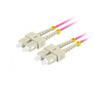 Patchcord światłowodowy Lanberg MM SC/UPC-SC/UPC DUPLEX 3.0mm OM4 50/125 LSZH 1m fioletowy