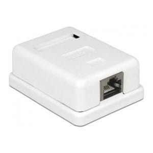 Gniazdo natynkowe Delock kat.6 1x RJ45 ekranowane białe