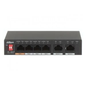 Switch niezarządzalny Dahua PFS3006-4ET-60-V2 4x PoE 10/100 PoE, 2xUplink 10/100M