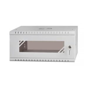 Szafa wisząca Rack 19" Netrack, ECO-Line, 4U/350mm, szara, drzwi przeszklone