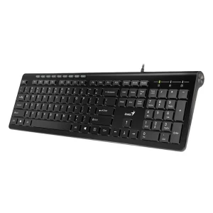 Genius Slimstar 230, klawiatura US, multimedialny, slim rodzaj przewodowa (USB), czarna