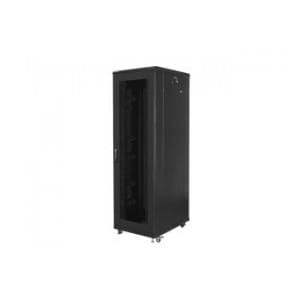 Szafa instalacyjna Rack stojąca 19" 42U 800x800 Drzwi perforowane czarna Lanberg (flat pack)