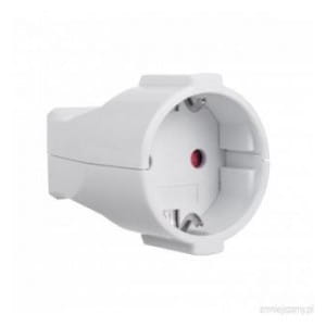 Gniazdo proste 230V na kabel schuko z uziemieniem Maclean, typ F 16A, 250V białe, MCE332