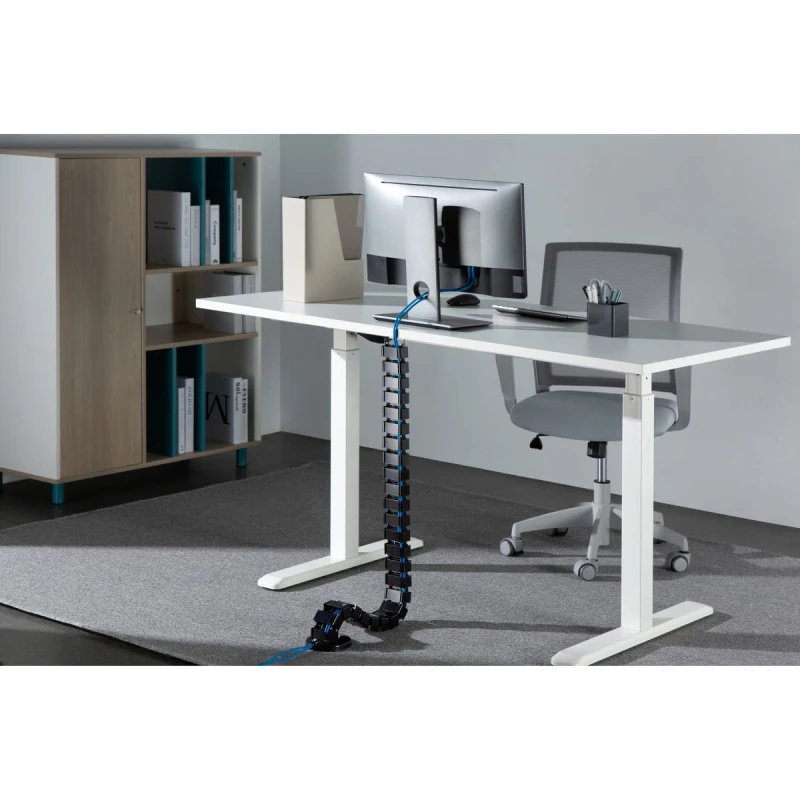 Organizer kabli, Maskownica do kabli regulowana, czarny, 1.3m, Powerton