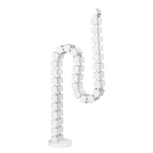 Organizer kabli, Maskownica do kabli regulowana, biały, 1.3mm, do stołów z regulacją wysokości, Powerton