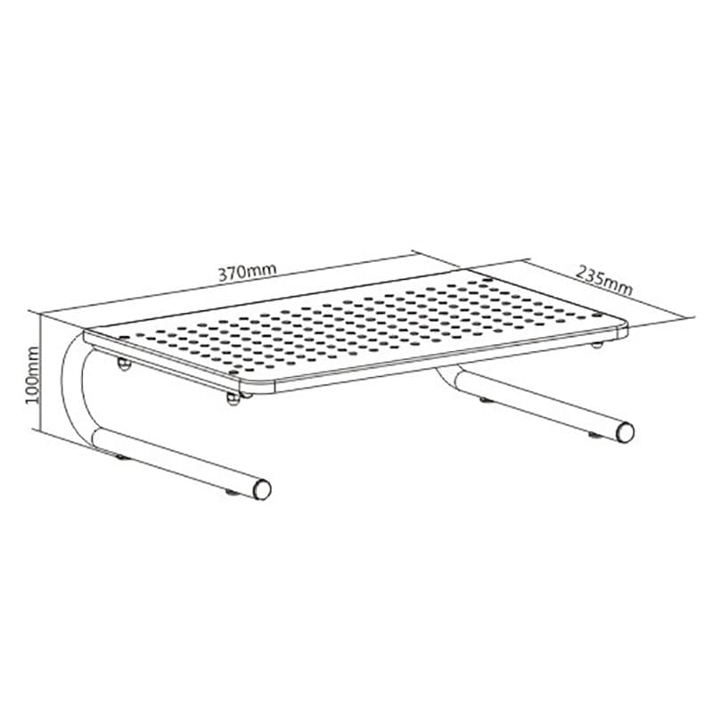 Podstawa pod monitor, miejsce na klawiaturę, czarny, metal/ tworzywo, 20 kg nośność, Powerton, ergo