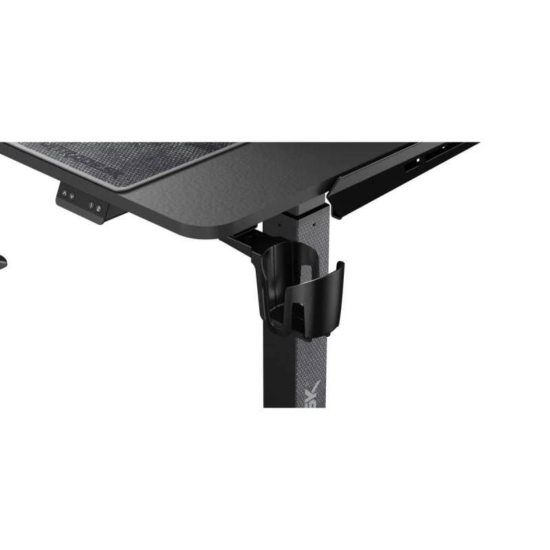 ULTRADESK Biurko dla gracza elektycznie regulowany, podświetlenie RGB, uchwyt na słuchawki i napój