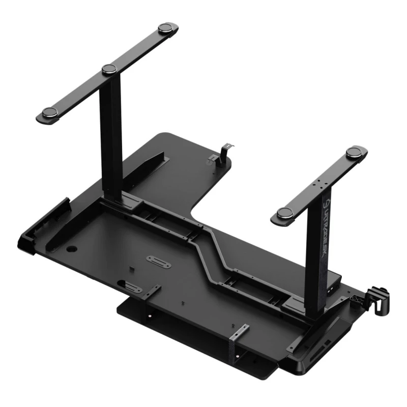ULTRADESK Biurko dla gracza elektycznie regulowany, podświetlenie RGB, uchwyt na słuchawki i napój