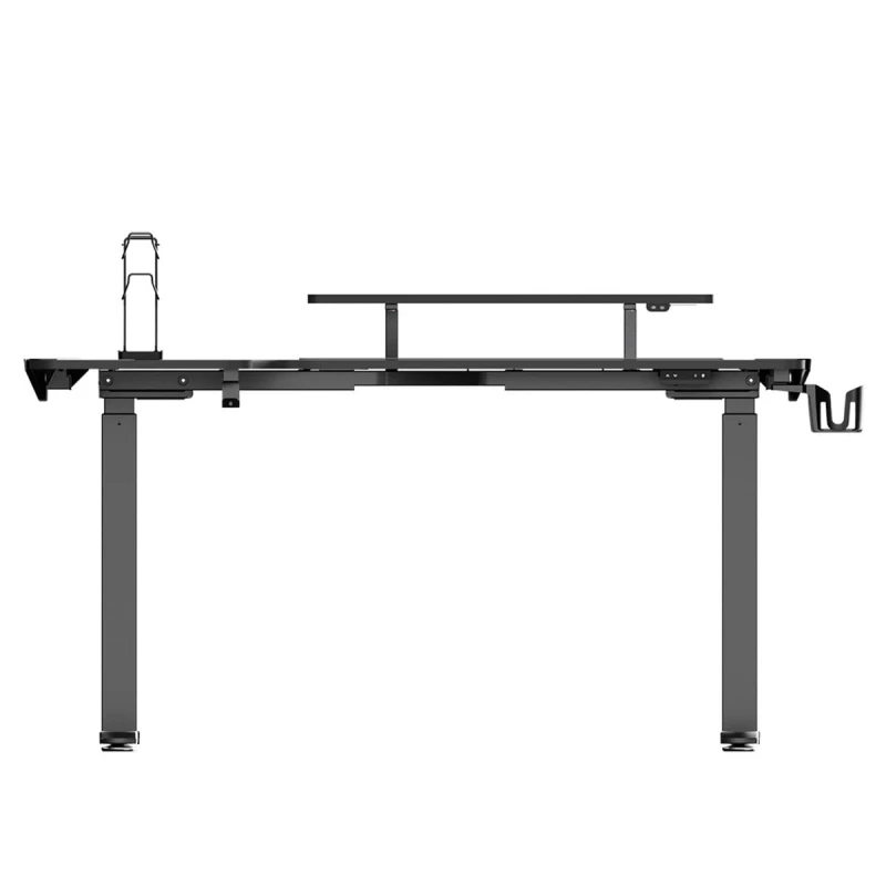 ULTRADESK Biurko dla gracza elektycznie regulowany, podświetlenie RGB, uchwyt na słuchawki i napój