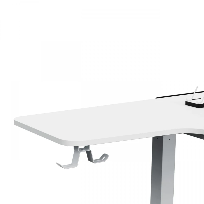 ULTRADESK Biurko dla gracza elektycznie regulowany, podświetlenie RGB, uchwyt na słuchawki i napój