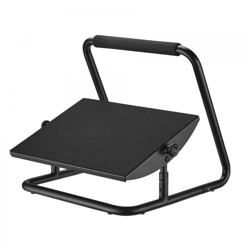 Podstawa ergonomiczna pod nogi, możliwość rozciągnięcia nóg, czarny, stal, 25 kg nośność, Powerton, regulowana wysokość