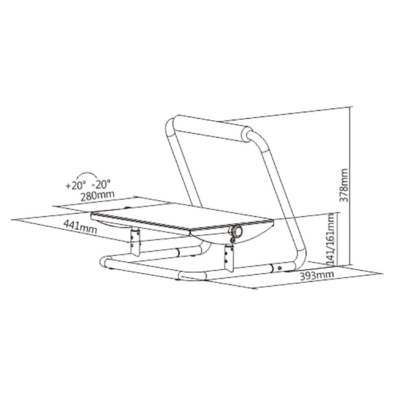 Podstawa ergonomiczna pod nogi, możliwość rozciągnięcia nóg, czarny, stal, 25 kg nośność, Powerton, regulowana wysokość