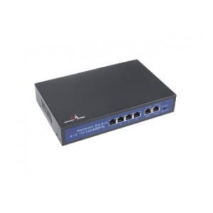 Switch Maclean MCTV-517, 6-port 10/100M do kamer IP, 4 porty PoE, 60W, IEEE 802.3af / IEEE 802.3at