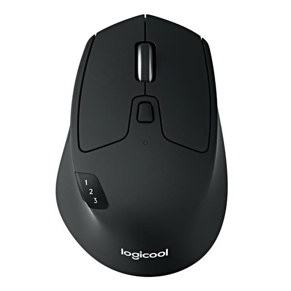 Logitech Mysz M720 Triathlon, 1000DPI, Bluetooth, optyczna, 8kl., bezprzewodowa, czarna, wbudowany akumulator, komunikacja Bluetoo
