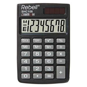 Rebell Kalkulator RE-SHC108 BX, RE-SHC100N BX, czarna, kieszonkowy, 8 miejsc