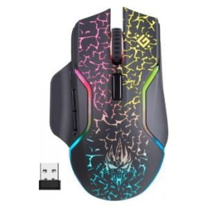 Mysz bezprzewodowa Defender ONESHOT GM-067 optyczna 3200dpi czarna RGB AKUMULATOR 7 przycisków Gaming