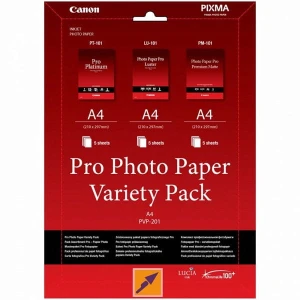 Canon Photo Paper Pro Variety Pack PVP-201, PVP-201, foto papier, 5x matowy PM-101, 5x glossy PT-101, 5x LU-101 typ połysk, 6211B0