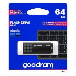 Goodram USB flash disk, USB 3.0, 64GB, UME3, czarny, UME3-0640K0R11, USB A, z osłoną