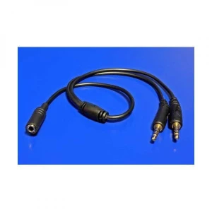 Audio rozgałęziacz, Jack (3,5mm) F - 2x Jack (3.5mm) M, stereo, czarna, Logo