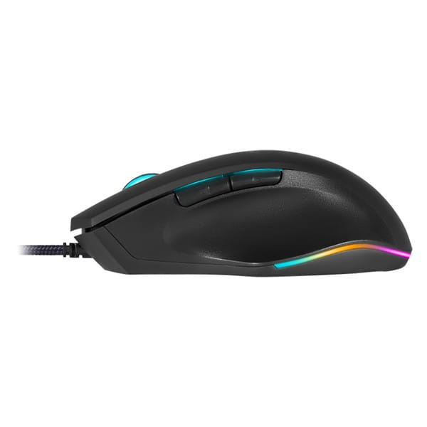 Defender Mysz Wolverine GM-700L RGB, 12800DPI, optyczna, 6kl., przewodowa USB, czarna, do gry, podświetlona