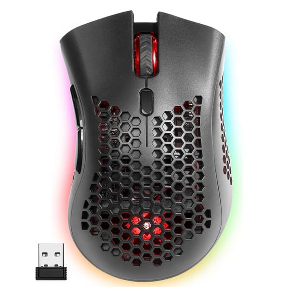 Defender Mysz Warlock GM-709L, 2400DPI, 2.4 [GHz], optyczna, 7kl., bezprzewodowa, czarna, 1 szt AA